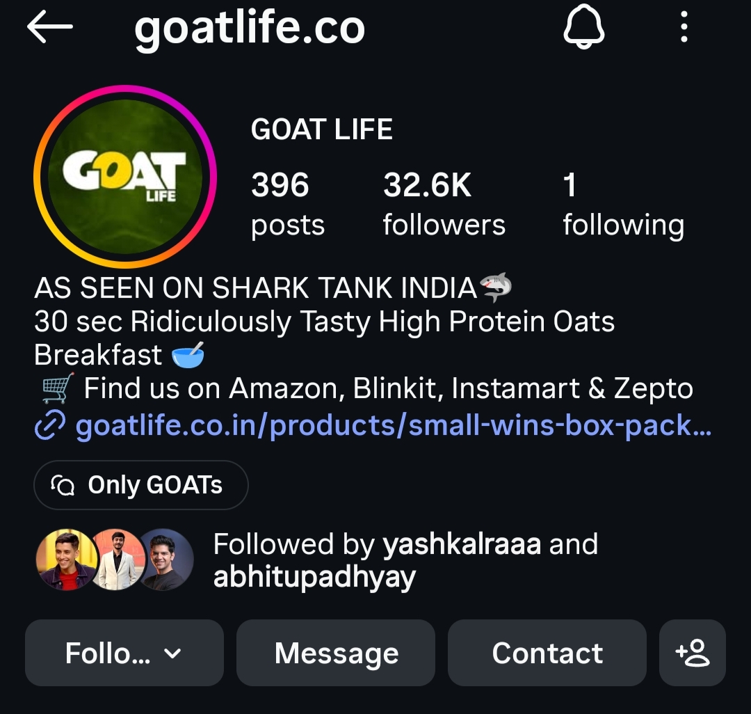 Goat Life result screenshot